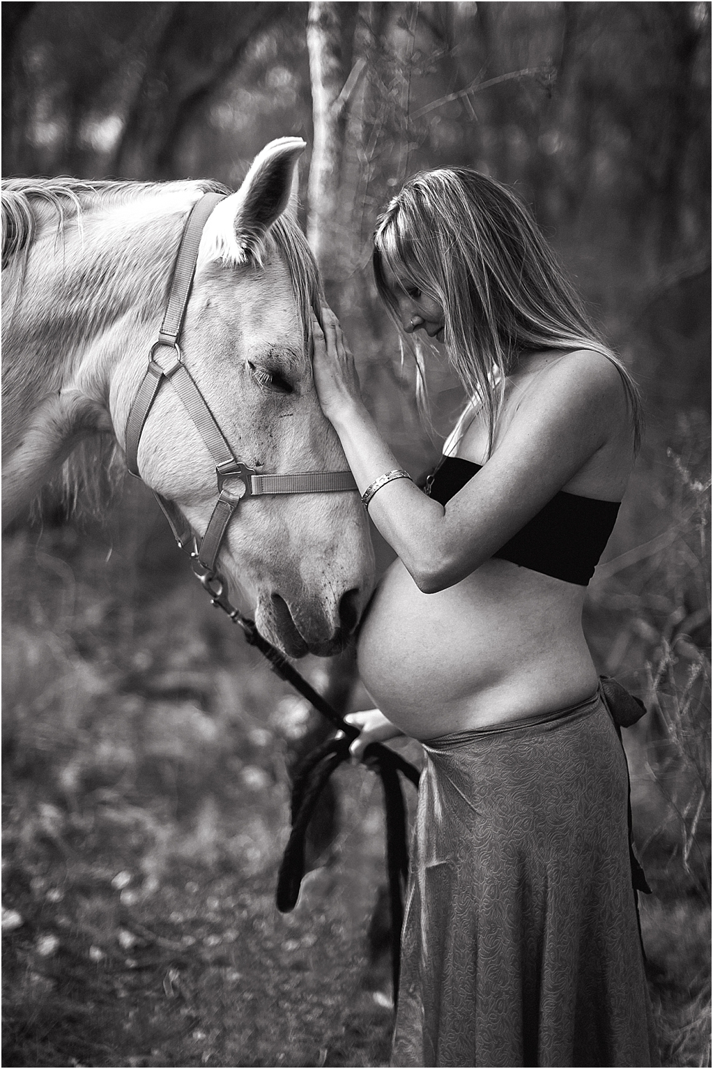 fotografia de embarazo con caballo